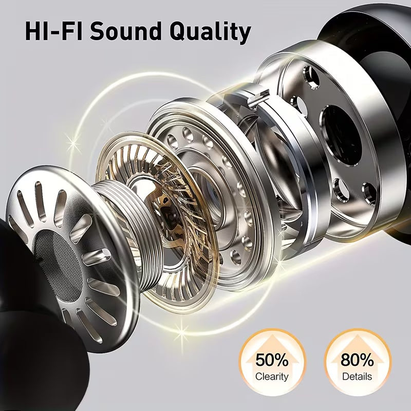 SP16 Wireless Earbuds – Hi-Fi Sound with Flexible Earhooks, One-Step Pairing & Touch Controls