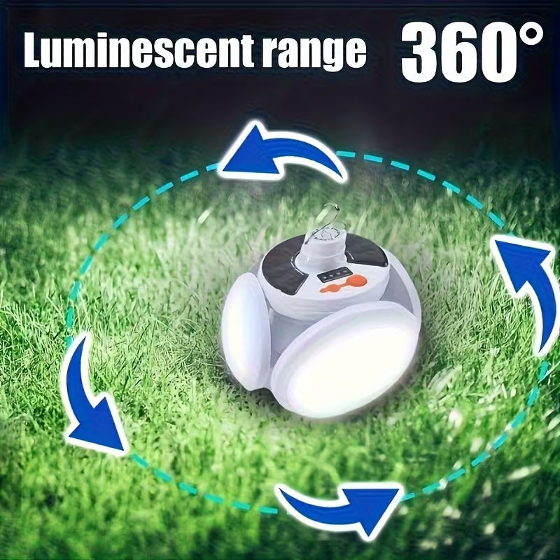 Solar Folding LED Bulb Light, Portable Rechargeable Emergency Hanging Lamp with 5 Modes, IP65 Waterproof for Home Power Outage Camping Tanzania