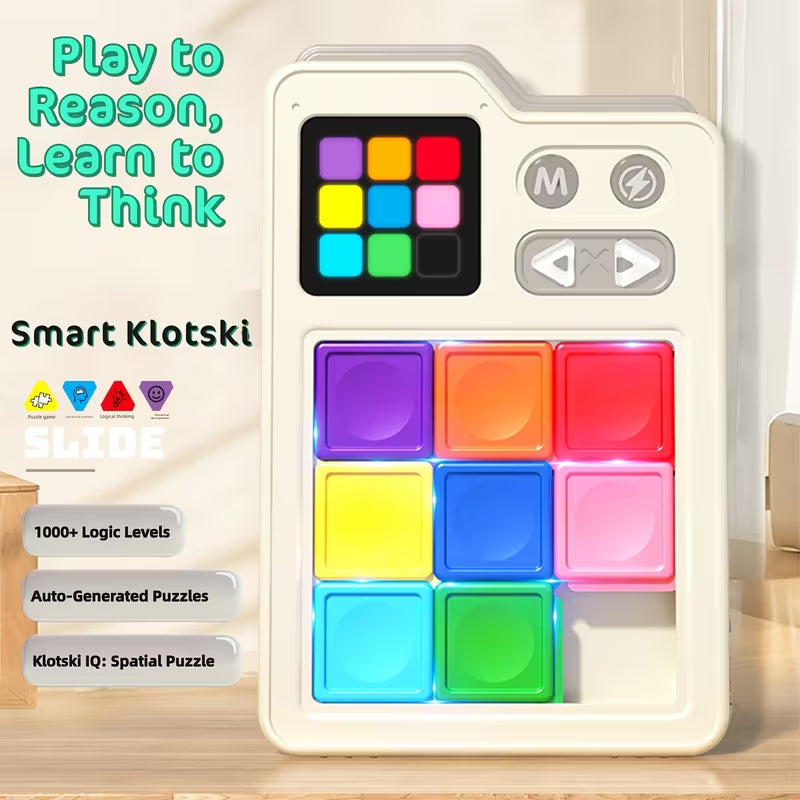 Electronic Klotski Educational Brain Teaser Toy, Featuring Induction Gameboard And Electronic Game Sound Effects. with Progressively Increasing Difficulty Levels, It Is An Excellent Classroom Prize And Birthday, Christmas, Or Back-to-School Gift for