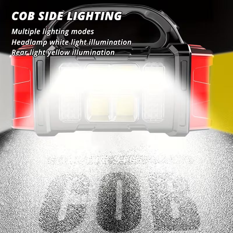 Solar Rechargeable LED Handheld Searchlight, Multi-Light Modes Portable Emergency Lantern with Phone Charger, Outdoor Camping Torch