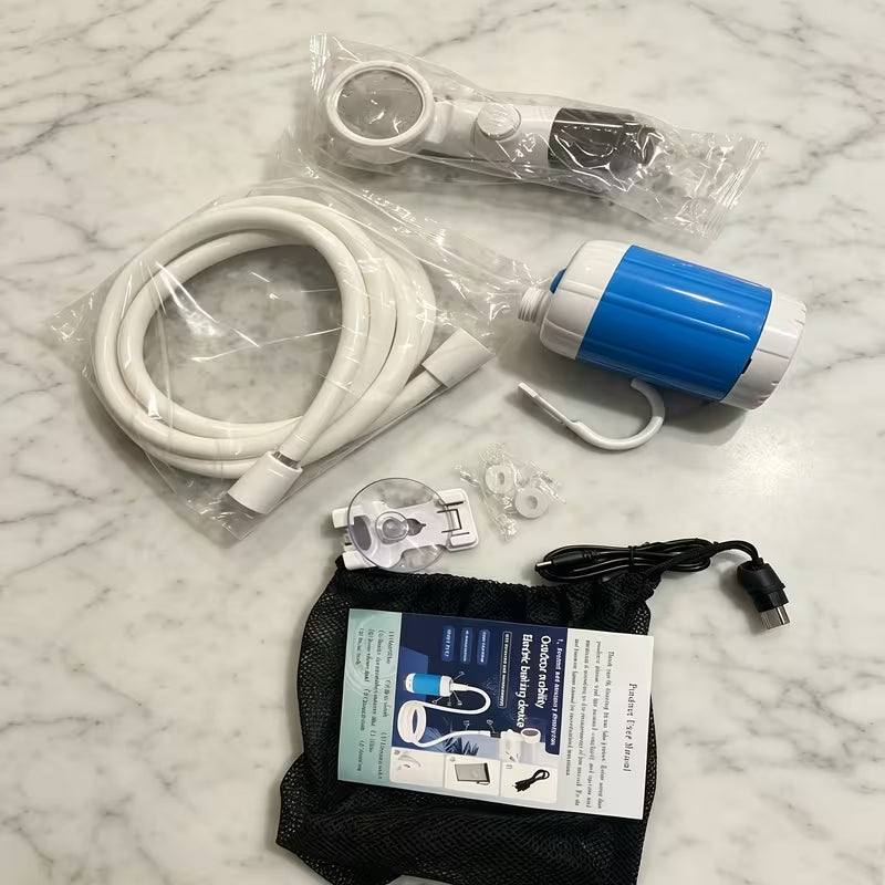 1Portable Watering System, Camping Shower, Outdoor Shower, Upgrade Rechargeable Electric Shower Pump, Suitable for Hiking And Climbing Bathing, Car And Motorcycle Cleaning, Beach Camping Bathing, Crop Watering, Pet Bathing, Holiday Gardening Watering