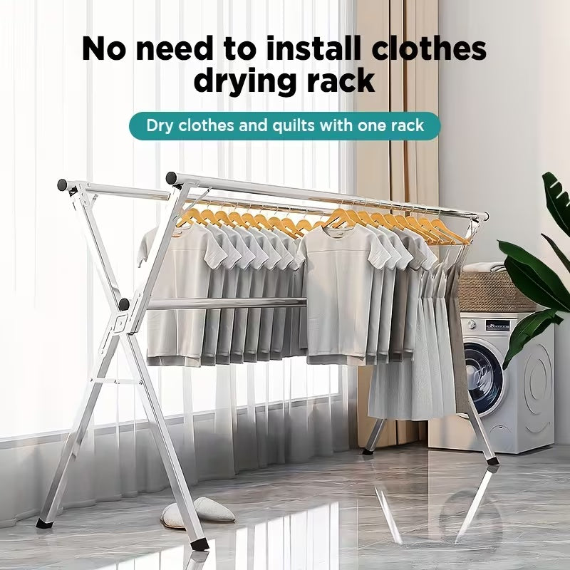 Foldable Stainless Steel Clothes Drying Rack