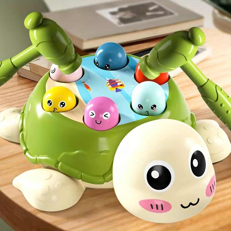 Turtle Whack A Mole Game Toy, Fine Motor Skills Early Learning Toy for Toddlers, No Batteries Kids Hammering Pounding Toy