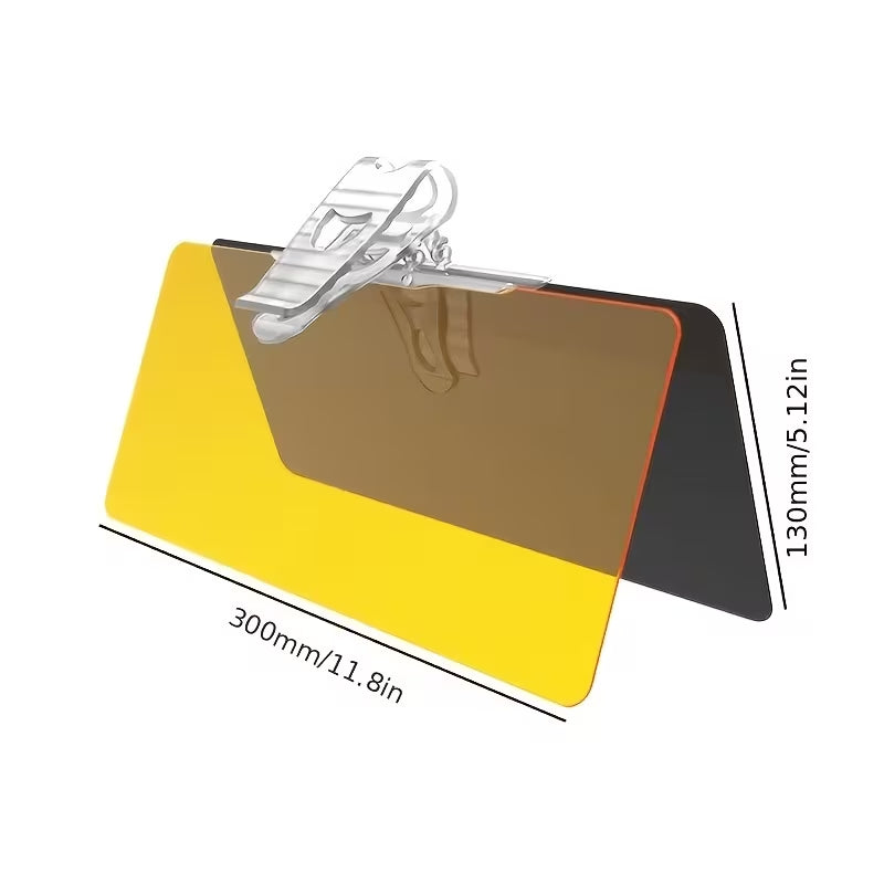 Dual-purpose Day and Night Car Sun Visor, 2-in-1 Car Anti-glare Goggles, Suitable for Day and Night Use - Anti-glare Polarized Windshield Sunshade with UV Protection, Made of Sturdy ABS Material, Easy Clip-on Installation