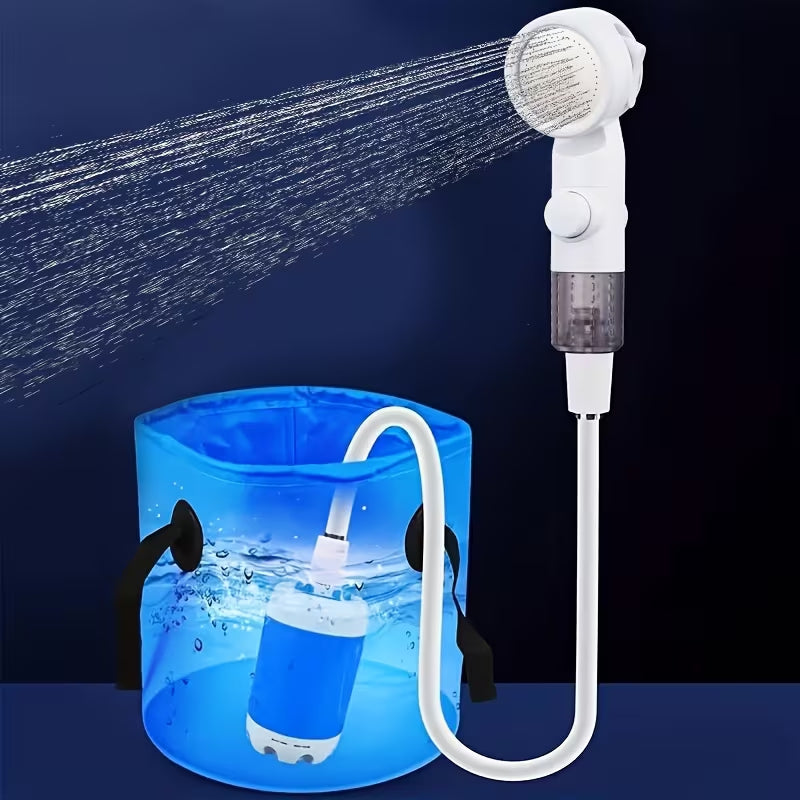 1Portable Watering System, Camping Shower, Outdoor Shower, Upgrade Rechargeable Electric Shower Pump, Suitable for Hiking And Climbing Bathing, Car And Motorcycle Cleaning, Beach Camping Bathing, Crop Watering, Pet Bathing, Holiday Gardening Watering
