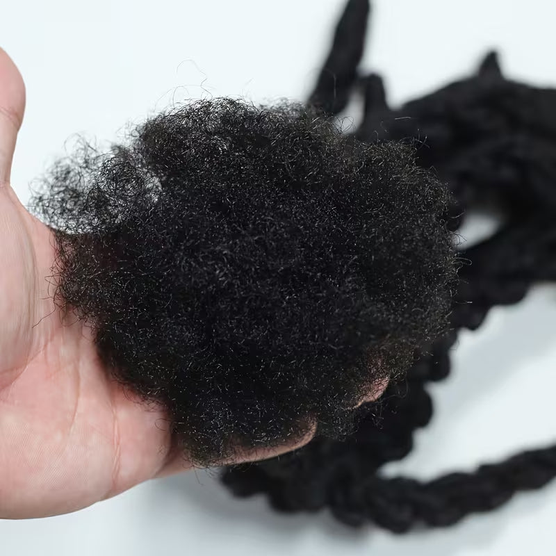 14 Inch Double Twist Faux Locs Crochet Hair, 12 Strands 1B Black Knotless Synthetic Dreadlock Hair Extensions for Men & Women