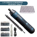 3.7V Rechargeable Cordless Electric Screwdriver, 4 Torque Settings Portable Power Screwdriver with 20pcs Bits Set for Home Repair & DIY Projects